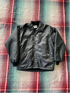 70s West Wind Black Fleece Lined Windbreaker M